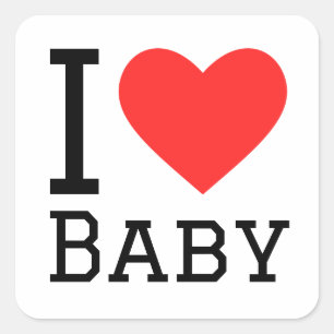 Ik hou van baby vierkante sticker