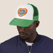 Ik hou van baby's, regenbooghart trucker pet (In situ)