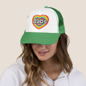 Ik hou van baby's, regenbooghart trucker pet (In situ)