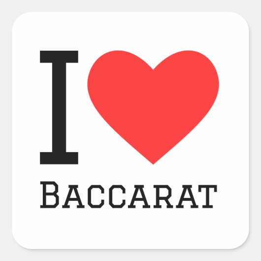 Ik hou van baccarat vierkante sticker (Voorkant)