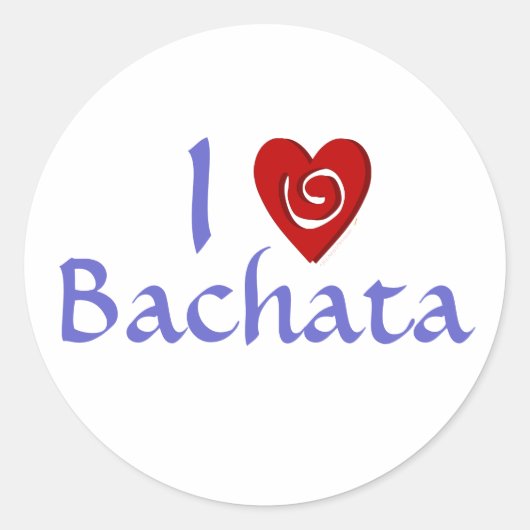 Ik hou van Bachata hart Latijn dansen op maat Ronde Sticker (Voorkant)