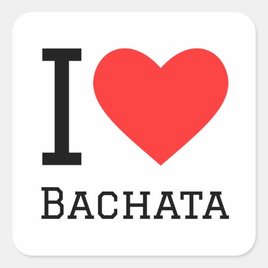 Ik hou van bachata vierkante sticker (Voorkant)
