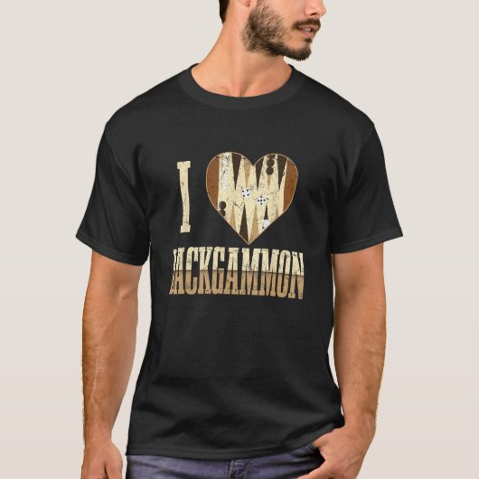 Ik hou van Backgammon Board Games T-shirt (Voorkant)