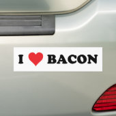 Ik hou van bacon bumpersticker (Op auto)