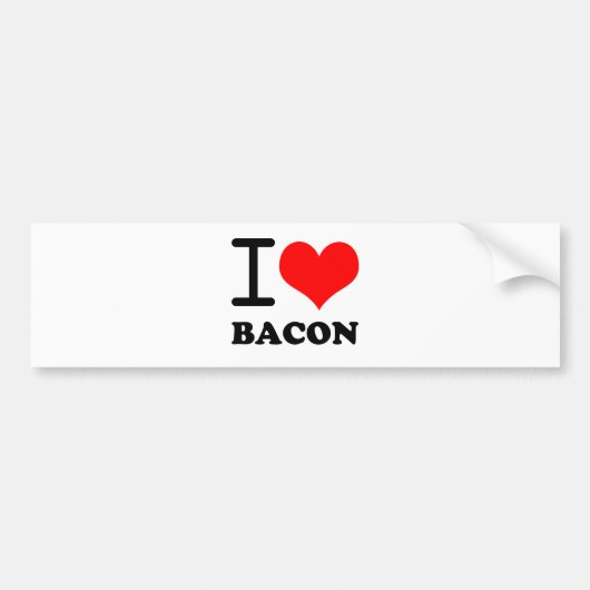 Ik hou van bacon bumpersticker (Voorkant)