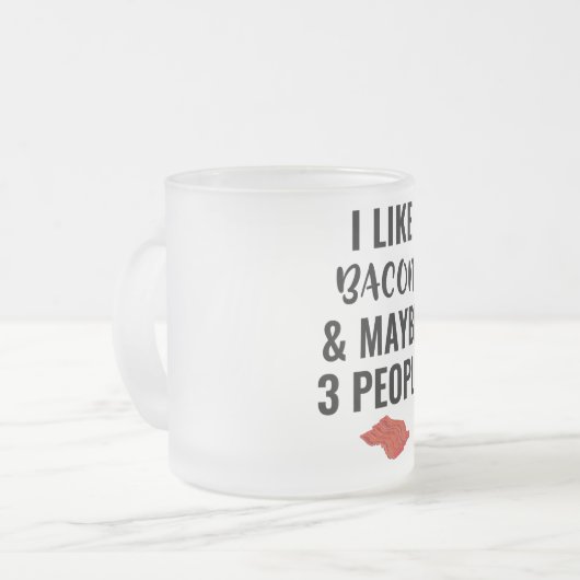 Ik hou van Bacon en misschien 3 mensen Matglas Koffiemok (Voorkant links)