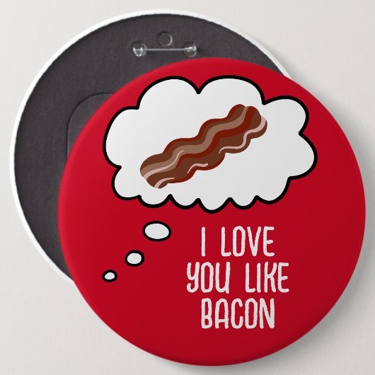 Ik hou van Bacon Funny Button (Voorkant /achterkant)