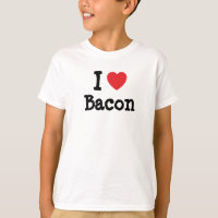 Ik hou van Bacon hart T-Shirt