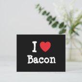 Ik hou van Bacon hart T-Shirt Briefkaart (Staand voorkant)