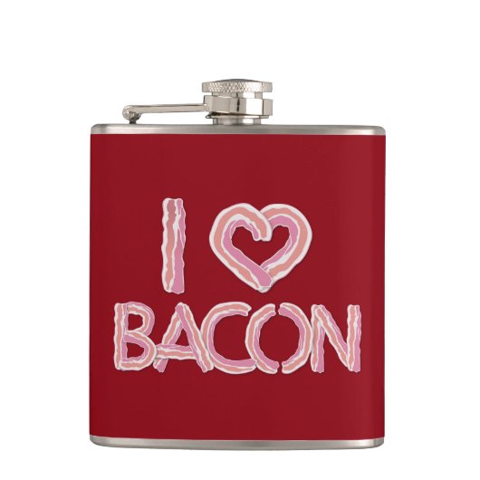 Ik hou van bacon heupfles (Voorkant)