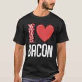 Ik hou van Bacon I Heart Bacon Ontbijt Mannen Vrou T-shirt (Voorkant)