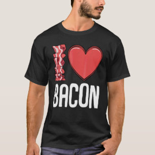 Ik hou van Bacon I Heart Bacon Ontbijt Mannen Vrou T-shirt