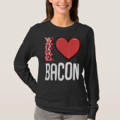 Ik hou van Bacon I Heart Bacon Ontbijt Mannen Vrou T-shirt (Voorkant)