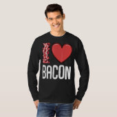 Ik hou van Bacon I Heart Bacon Ontbijt Mannen Vrou T-shirt (Voorkant volledig)