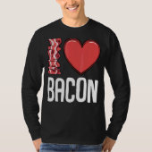 Ik hou van Bacon I Heart Bacon Ontbijt Mannen Vrou T-shirt (Voorkant)