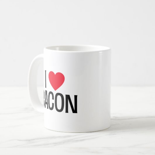 Ik hou van Bacon. Koffiemok (Voorkant links)