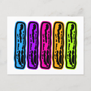 Ik hou van Bacon Neon Bacon Strips Briefkaart