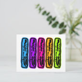 Ik hou van Bacon Neon Bacon Strips Briefkaart (Staand voorkant)