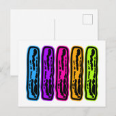 Ik hou van Bacon Neon Bacon Strips Briefkaart (Voorkant / Achterkant)