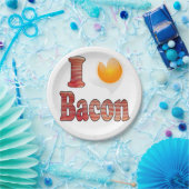 Ik hou van Bacon Papieren Bord (Feest)