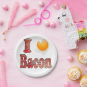 Ik hou van Bacon Papieren Bord (Feest)