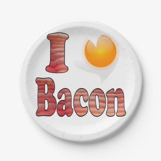 Ik hou van Bacon Papieren Bord (Voorkant)