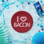 Ik hou van bacon papieren bordje (Feest)