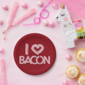 Ik hou van bacon papieren bordje (Feest)