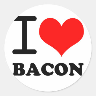 Ik hou van bacon ronde sticker