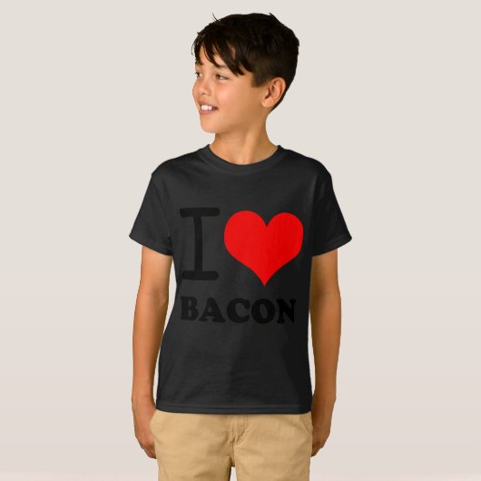 Ik hou van bacon t-shirt (Voorkant volledig)