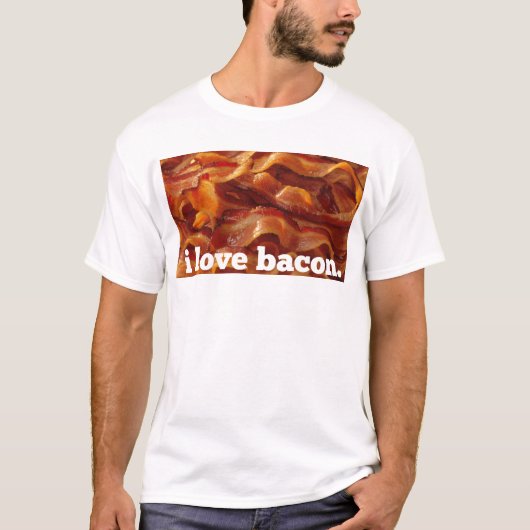ik hou van bacon . t-shirt (Voorkant)