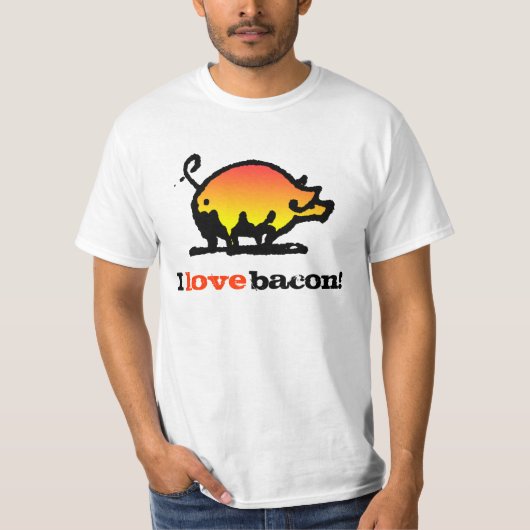 Ik hou van bacon! t-shirt (Voorkant)