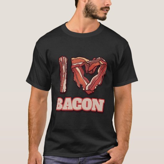 Ik hou van Bacon Threats Funny American Meal Gift T-shirt (Voorkant)