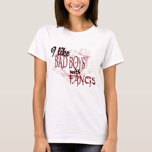 Ik hou van Badboys met Fangs T-shirt (Voorkant)