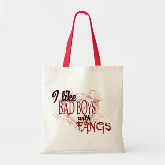Ik hou van Badboys met Fangs Tote Bag (Voorkant)