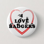 Ik hou van badgers Heart Ronde Button 5,7 Cm (Voorkant)