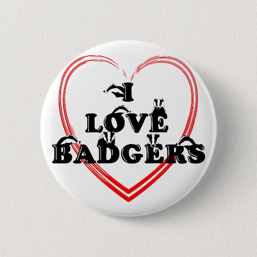 Ik hou van badgers Heart Ronde Button 5,7 Cm (Voorkant)