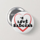 Ik hou van badgers Heart Ronde Button 5,7 Cm (Voorkant /achterkant)