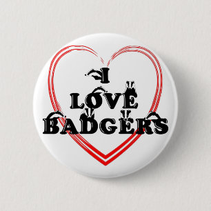 Ik hou van badgers Heart Ronde Button 5,7 Cm