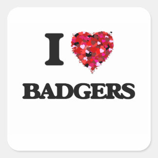 Ik hou van Badgers Vierkante Sticker