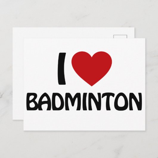 Ik hou van Badminton Briefkaart (Voorkant / Achterkant)
