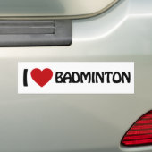 Ik hou van Badminton Bumpersticker (Op auto)