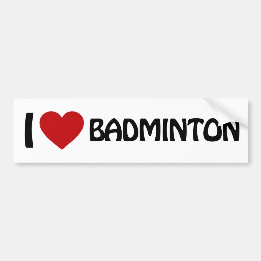 Ik hou van Badminton Bumpersticker (Voorkant)