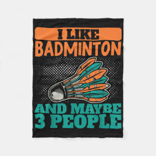 Ik hou van badminton en misschien 3 mensen sport s fleece deken