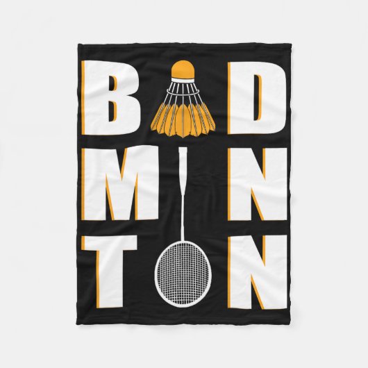 Ik hou van badminton fleece deken (Voorkant)
