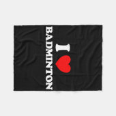 Ik hou van Badminton Funny Yard Game Birdie Racket Fleece Deken (Voorkant (Horizontaal))