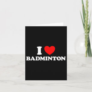 Ik hou van Badminton Funny Yard Game Birdie Racket Kaart