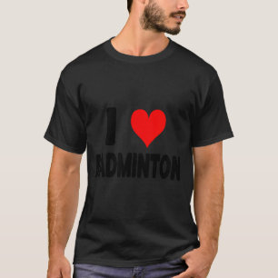 Ik hou van badminton - Hart badmintonspeler veld G T-shirt