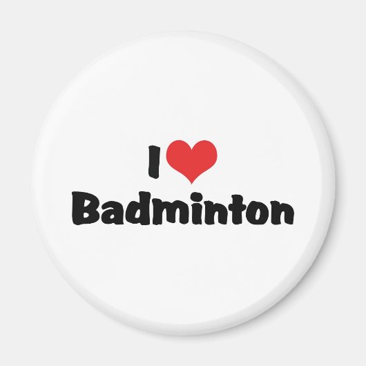 Ik hou van badminton magneet (Voorkant)