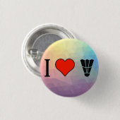 Ik hou van Badminton. Ronde Button 3,2 Cm (Voorkant /achterkant)